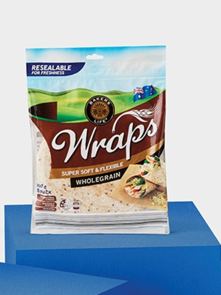 Bakers Life Wholegrain Wraps 360g 8 pk