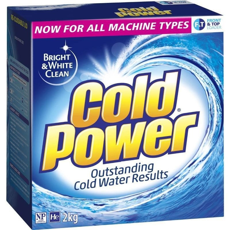 Cold Power 2kg Laundry Powder Front and Top Loader Bright and White Clean