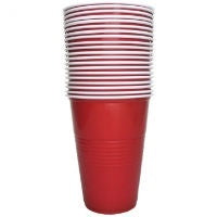 Large Plastic Big Red Cups 500ml 20pk