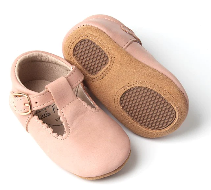 Blush Tbar | Soft Soled | Waxed Leather - 18-24m