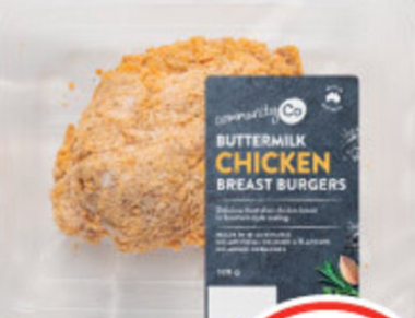 Community Co Buttermilk Chicken Breast Burgers 320g