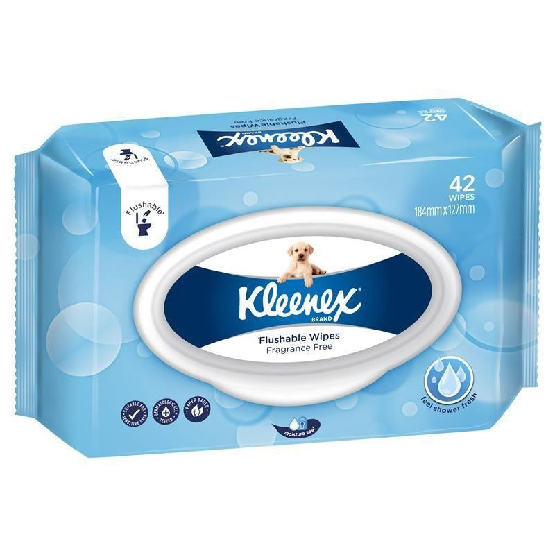 Kleenex Flushable Wipes Unscented 42pk