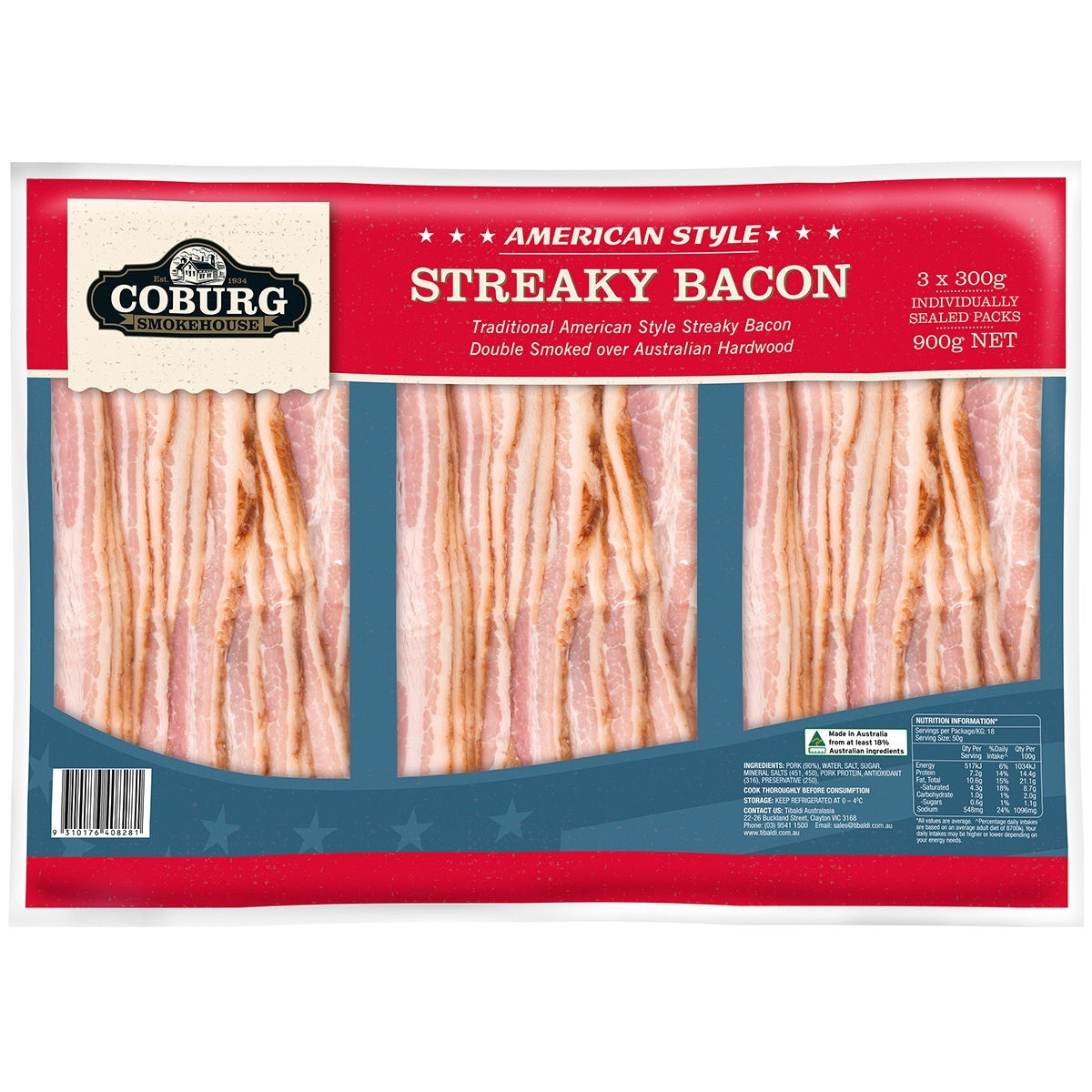 Coburg Streaky Bacon 300g