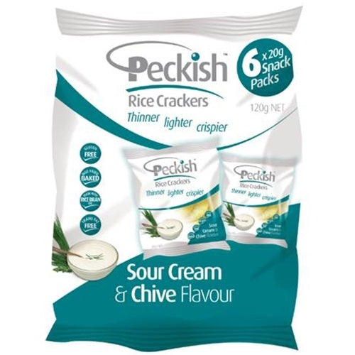 Peckish Thins Sour Cream and Chives Snack Pack 120g 6pk