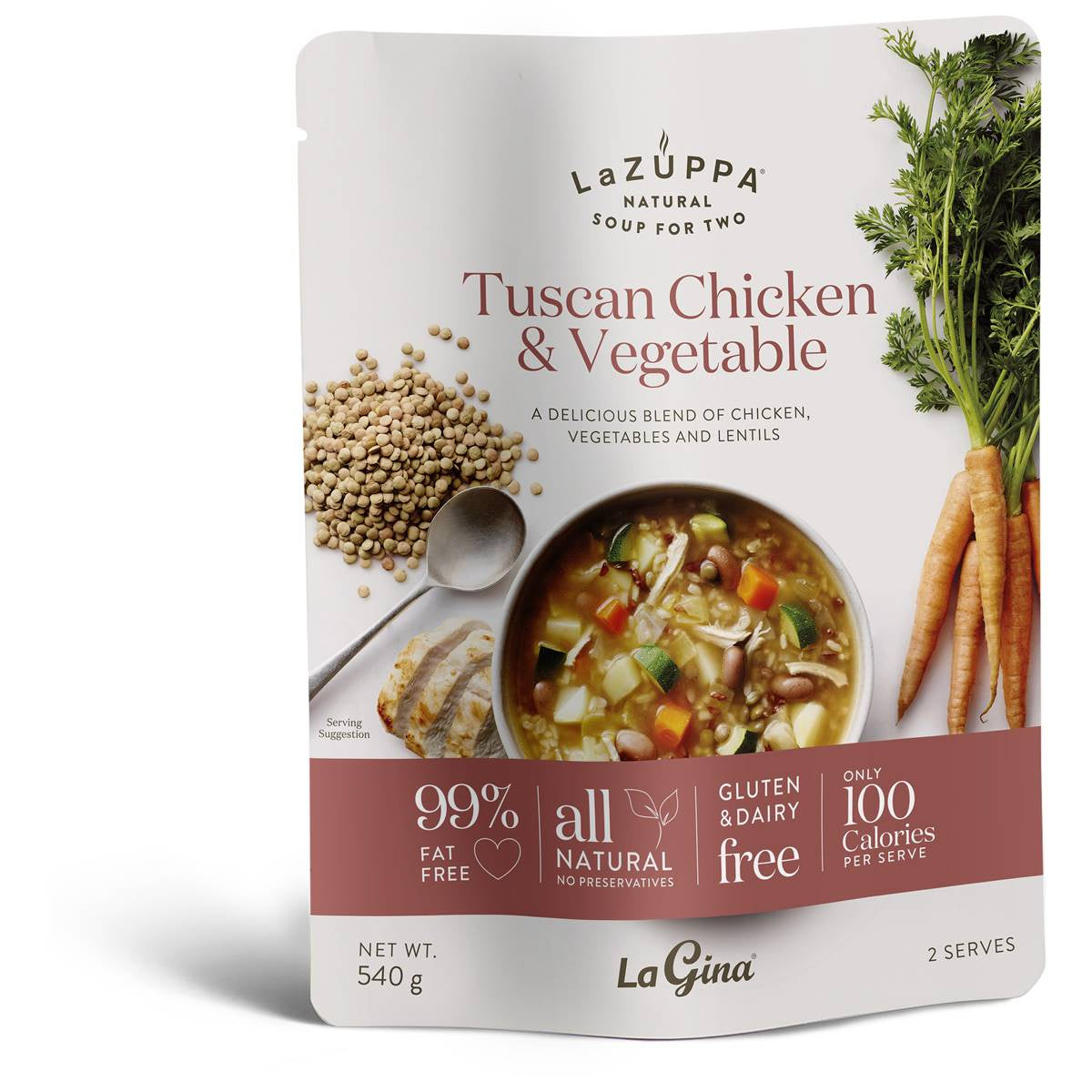 La Zuppa Soup Pouch Tuscan Chicken Veg and Rice 540g