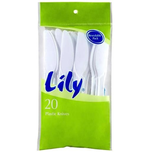 Lily Plastic Knives 20pk