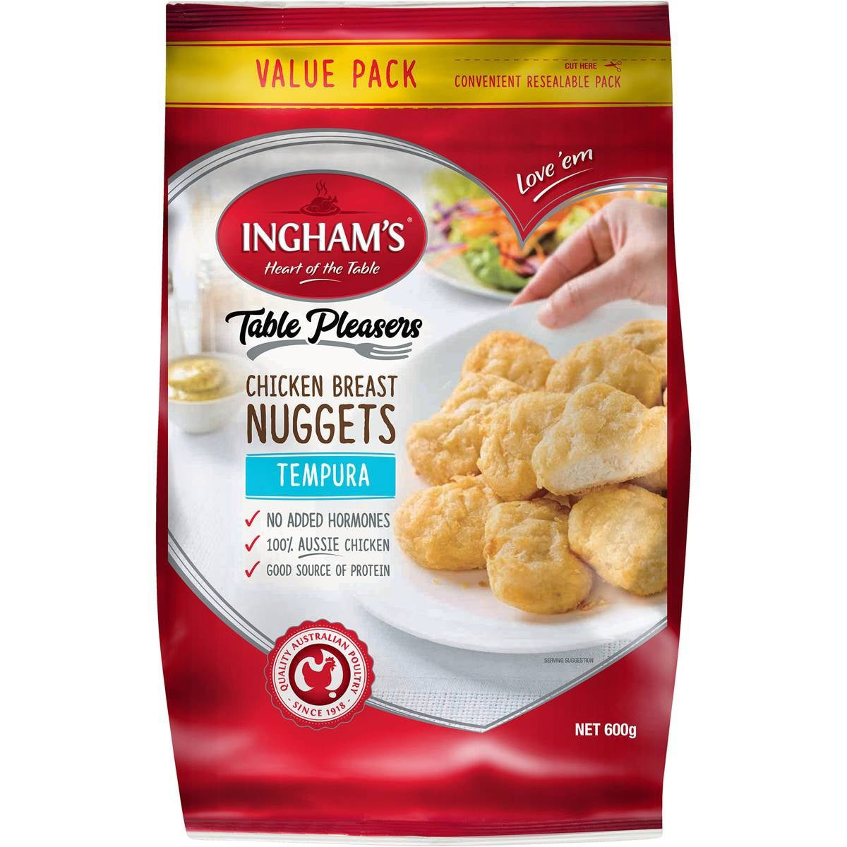 Inghams Chicken Nuggets Tempura 600g