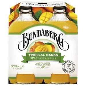 Bundaberg Brewed Tropical Mango 375ml 4 Pk