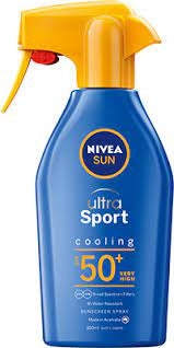 Nivea Sun Ultra Sport Cooling Spf50+ Sunscreen Trigger Spray 300ml