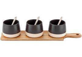 Host bowl and spoon paddle set charcoal