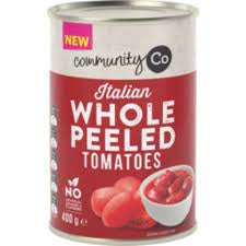 Community Co Italian Whole Peeled Tomatoes 400g