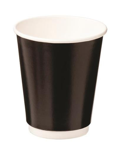 Cast Away Cups Double Wall Paper Hot Black 280ml 25s