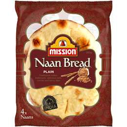 Mission Naan Bread Plain 4 Pack 280g