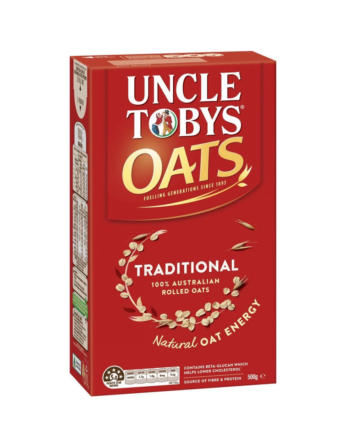 Uncle Tobys Traditional Rolled Oats 500g