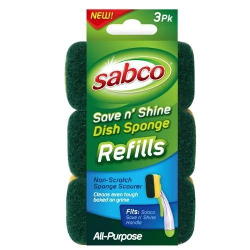 Sabco Save n Shine Dish Sponge Refill 3pk