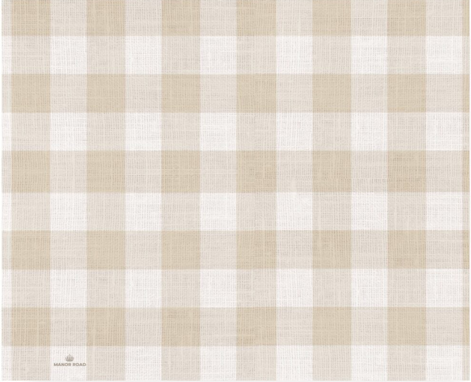 Linen (Gingham Natural) Paper Placemat Pad - 30 Sheets