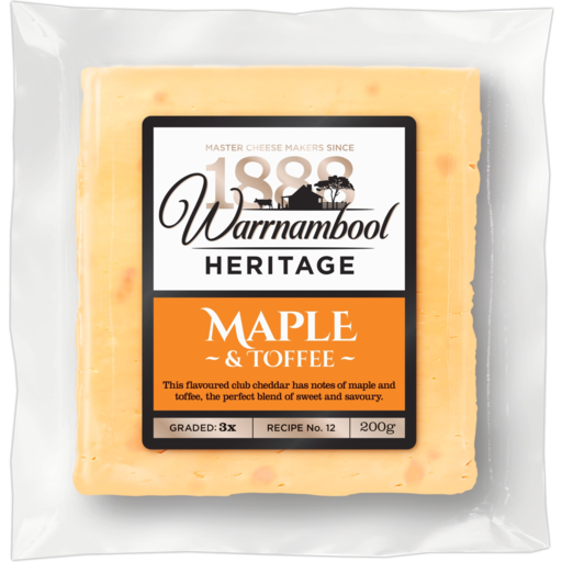 Warnambool Heritage Maple & Toffee Cheddar Cheese 200g