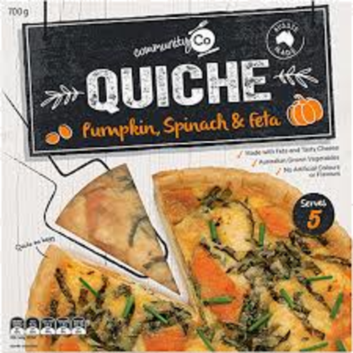 Community Co Pumpkin, Spinach and Feta Quiche 700g