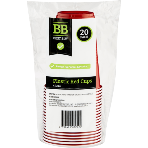 Best Buy Plastic Cup 450ml 20pk