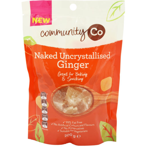 Community Co Naked Uncrystallized Ginger 200g