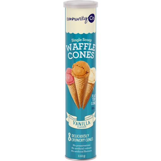 Community Co Flat Top Waffle Cone 8pk