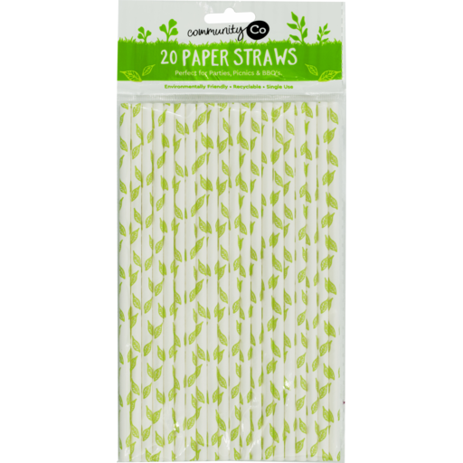 Community Co Straws Paper 20pk