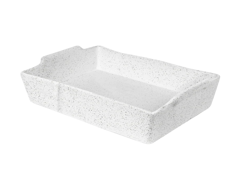 Baker Rectangle LGE - White Granite Feast