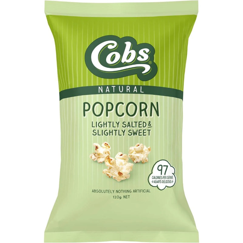 Cobs Natural Popcorn Lightly Salted Slightly Sweet 120g