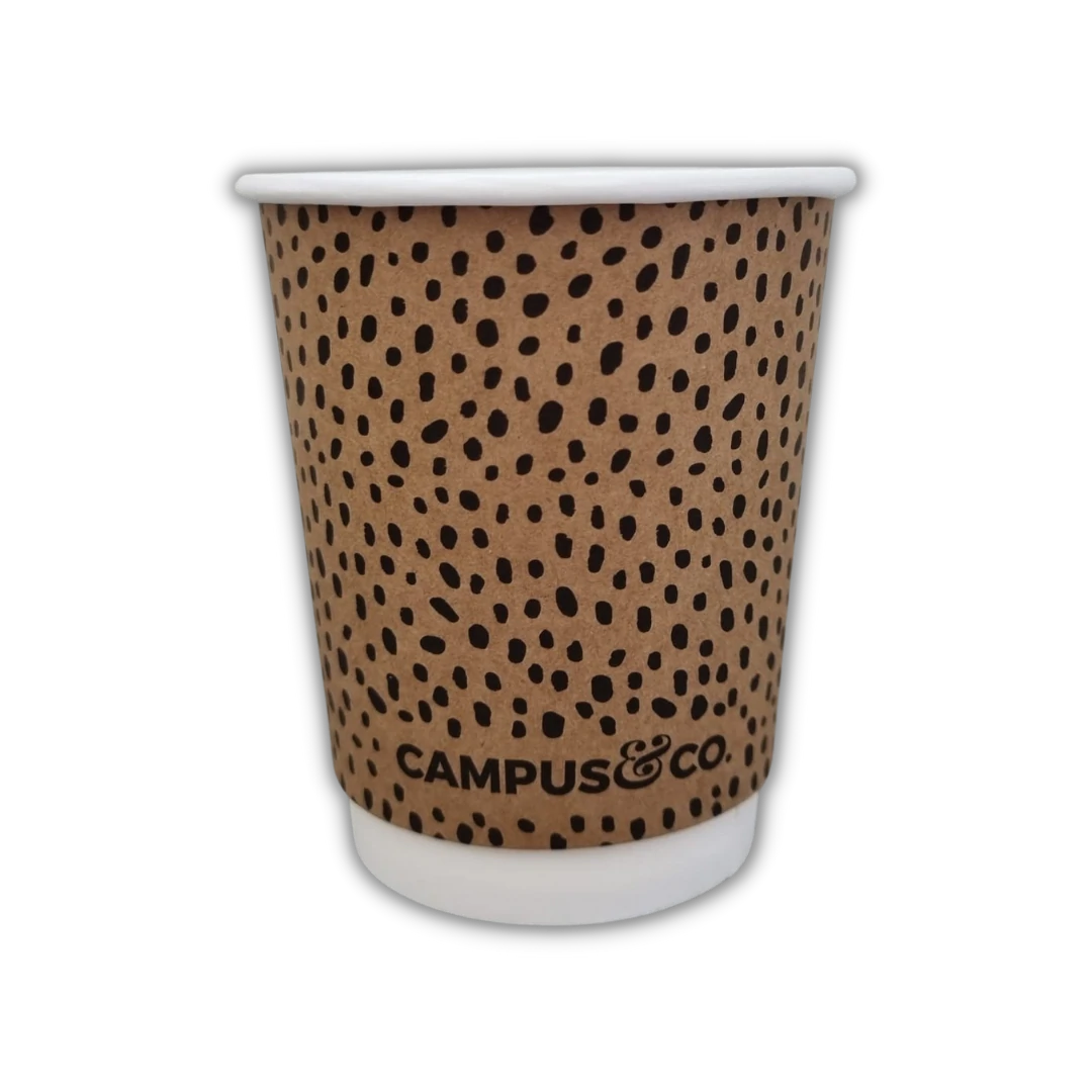 Campus&Co Coffee Cup Eco PLA Double Wall Abstract on Kraft 8oz 25/sleeve