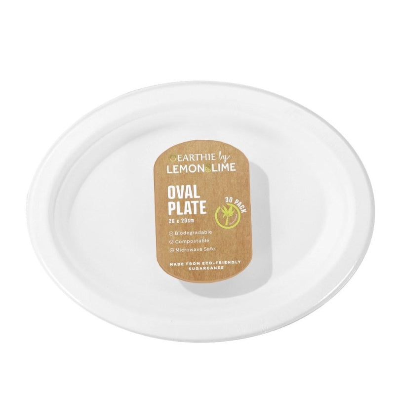 Lemon&Lime Disposable Oval Plate 26x22cm 30 Pack