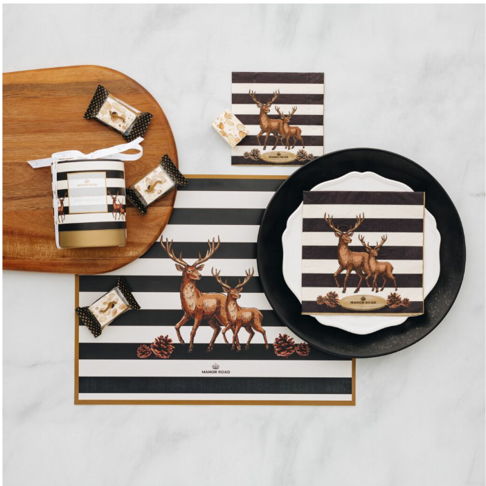 Striped Deer Paper Placemats Pad - 30 Sheets