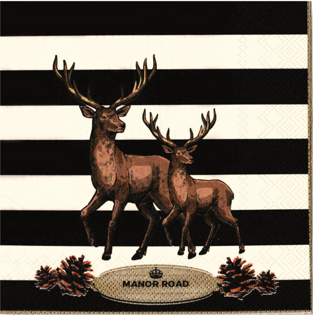 Striped Deer Luncheon Napkins